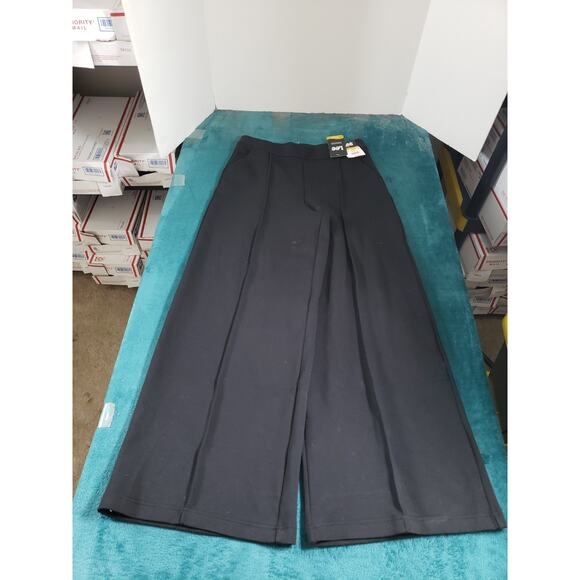 Lee Dress Pants Size 10 Womens Black Stretch Pull On High Rise Wide Leg NWT - Picture 1 of 15